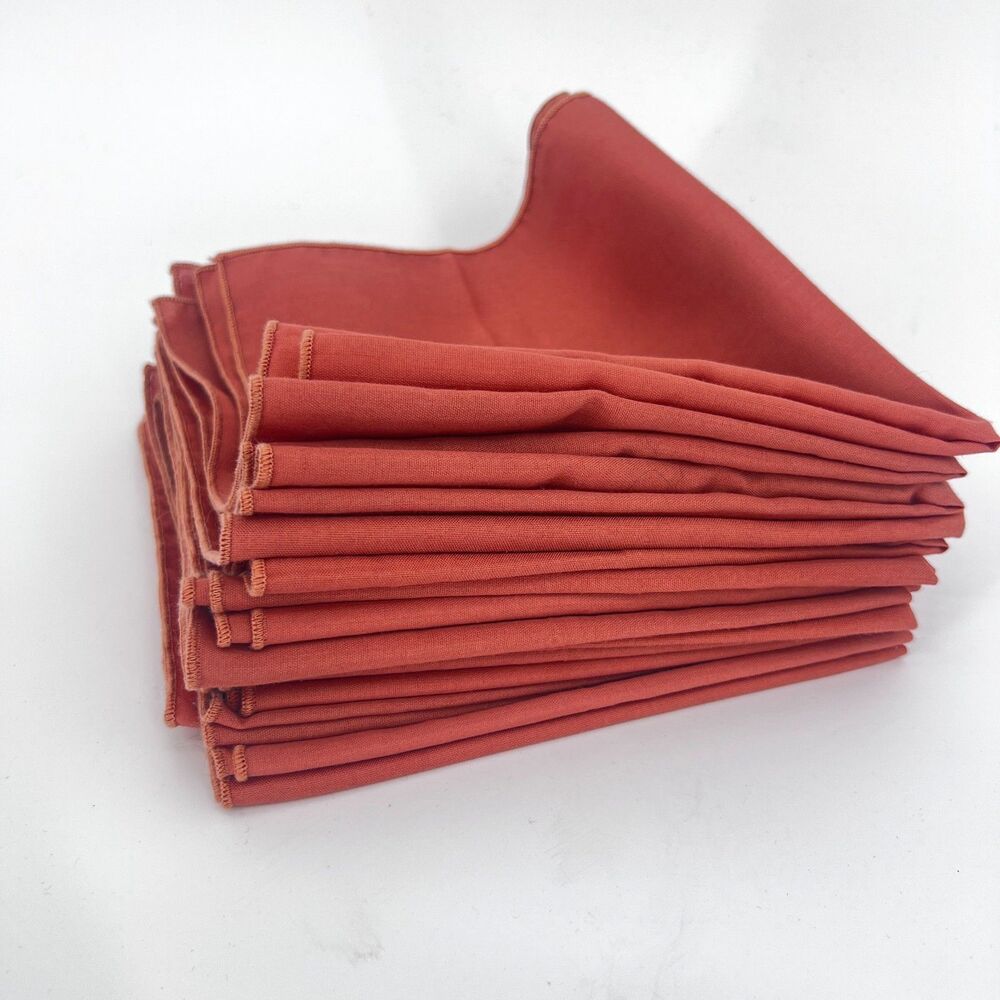 Cloth Napkins Set of 16 Peachish-Pink Square Table Linens Decor Cottage Core